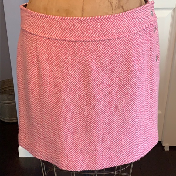 Vineyard vines pink herringbone wool blend skirt - Picture 1 of 7